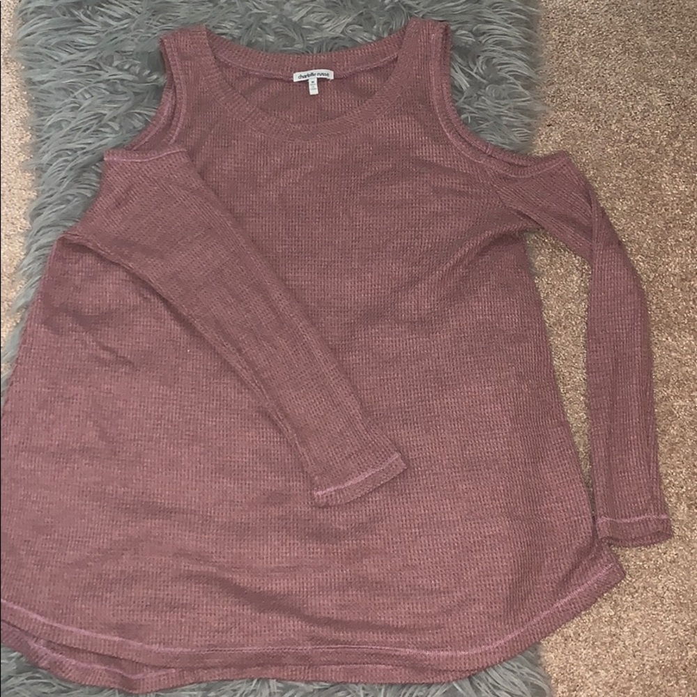 Shoulder less sweater shirt